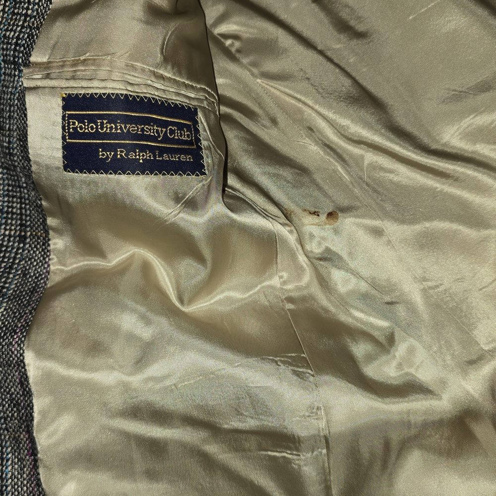 Polo Univeristy Club By Ralph Lauren Gray and Tan Plaid Blazer - Picture 11 of 11